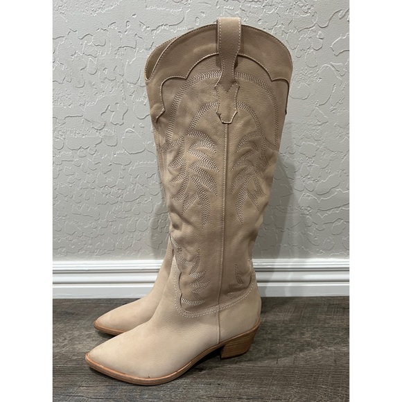 DOLCE VITA SOLEI DUNE / LIGHT TAN GENUINE LEATHER BOOTS SIZE 8 - Picture 5 of 9